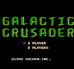 Galactic Crusader title screen for NES